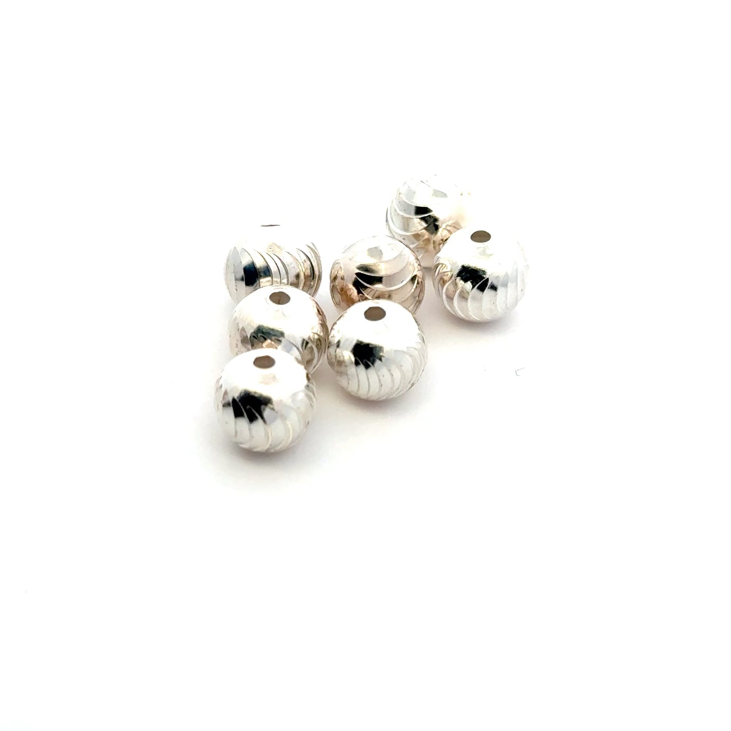 925 Sterling Silver Pack of 10 Turbo Beads