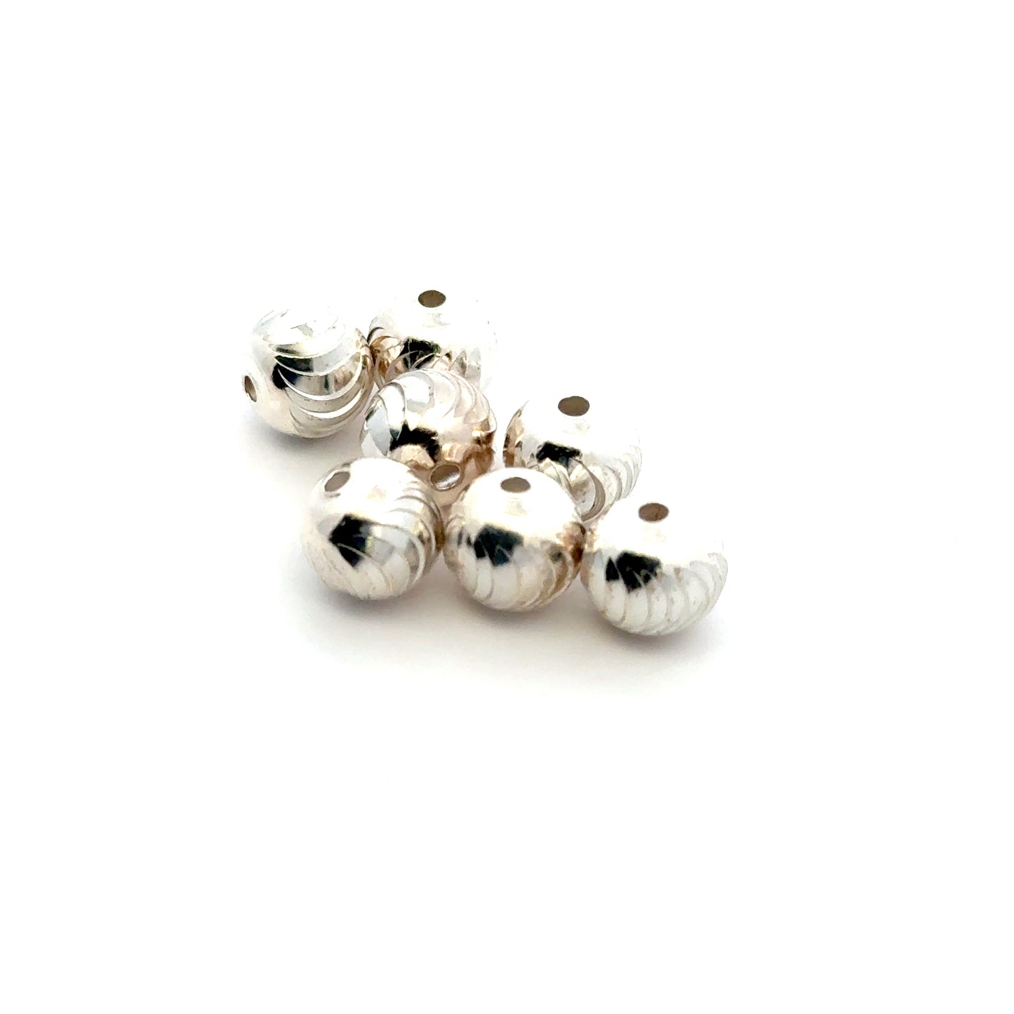 925 Sterling Silver Pack of 10 Turbo Beads