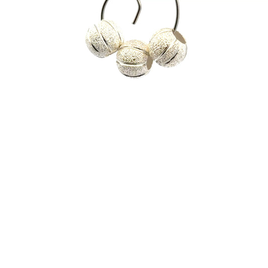 925 Sterling Silver Pack of 10 Pumpkin Beads