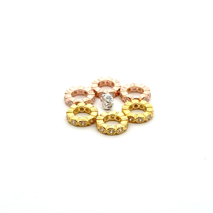 925 Sterling Silver Pack of 5 Cubic Zirconia Spacers