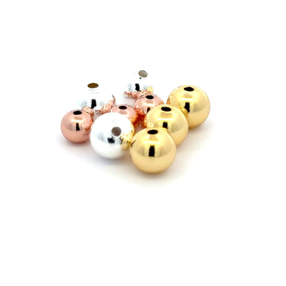 925 Sterling Silver Pack of 10 Smooth Round Beads Set