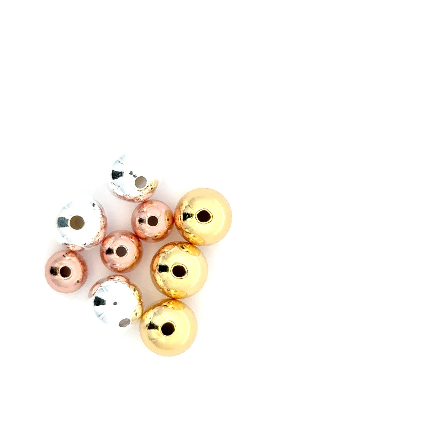 925 Sterling Silver Pack of 10 Smooth Round Beads Set