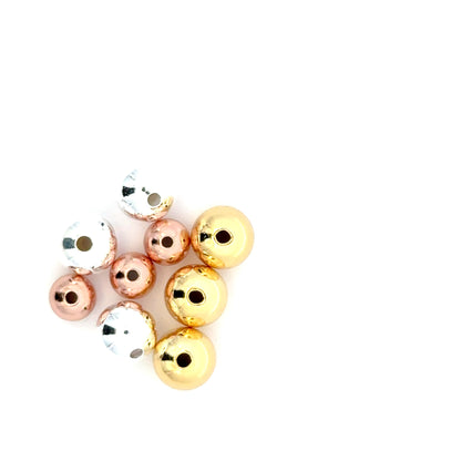 925 Sterling Silver Pack of 10 Smooth Round Beads Set