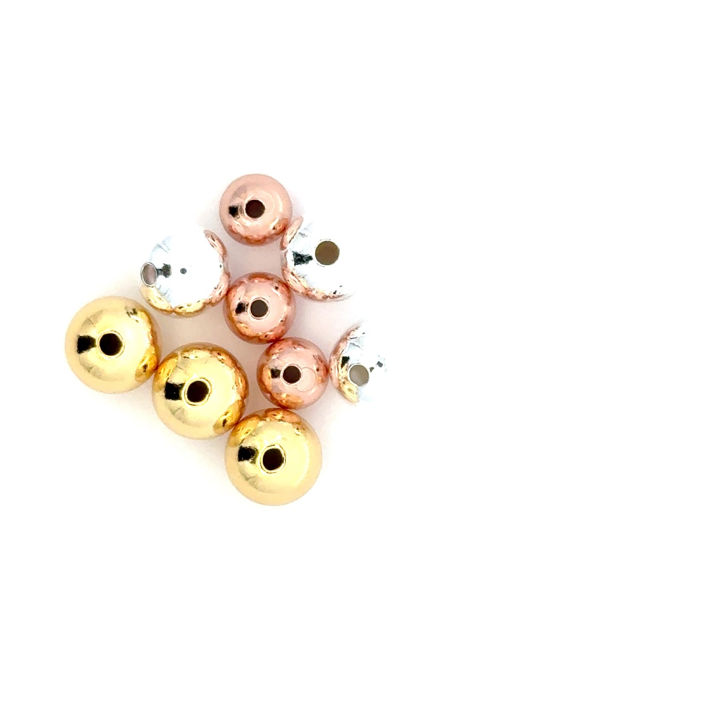 925 Sterling Silver Pack of 10 Smooth Round Beads Set