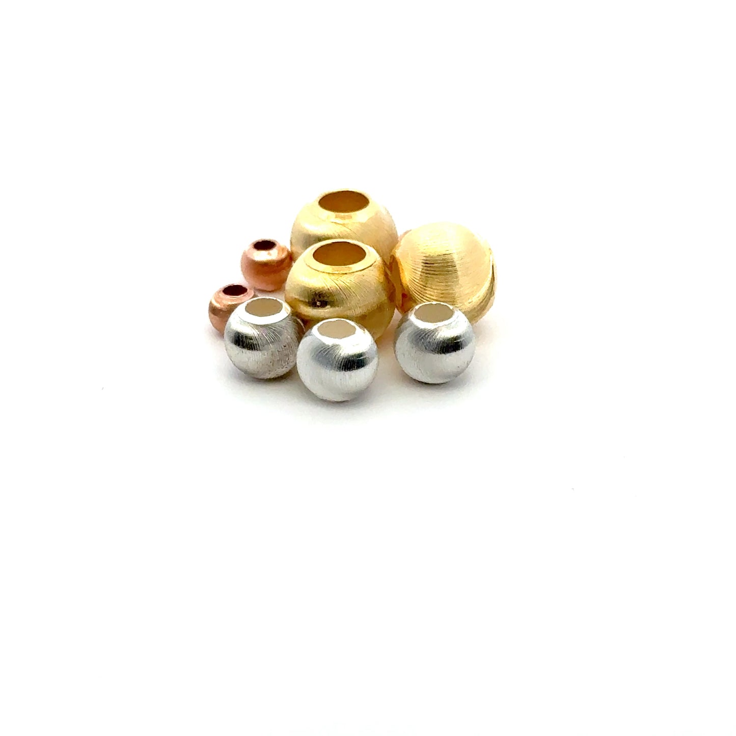 925 Sterling Silver Pack of 10 Cats Eye Round Bead