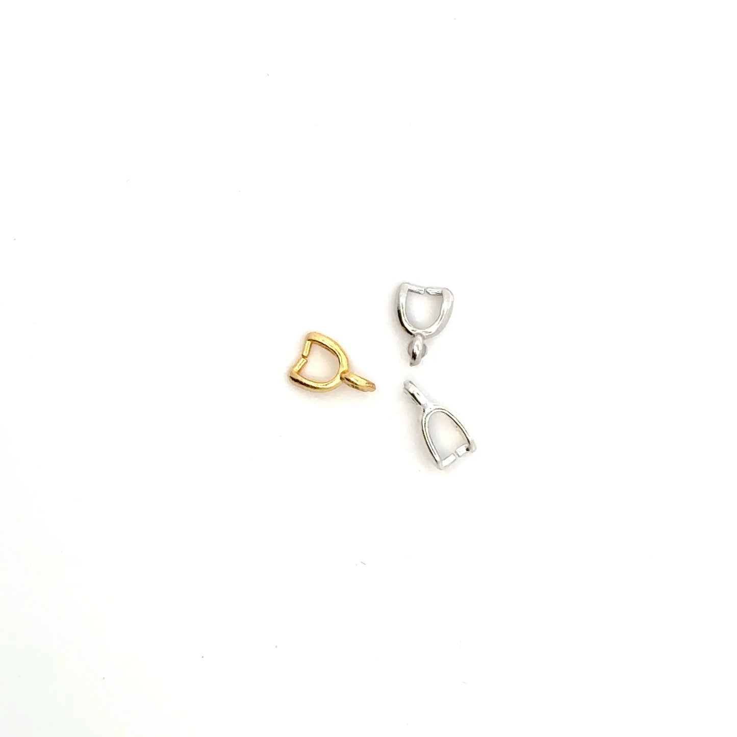 925 Sterling Silver Pack of 10 Non-Articulating Mini Pinch Bail