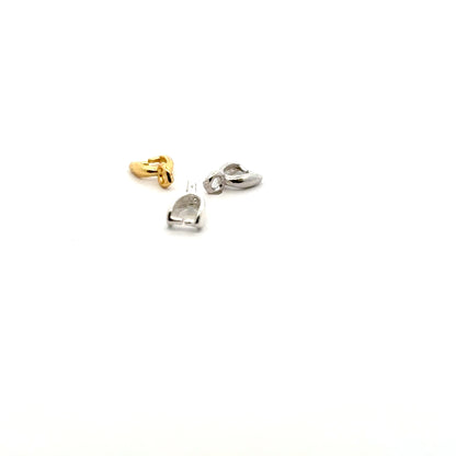 925 Sterling Silver Pack of 10 Non-Articulating Mini Pinch Bail