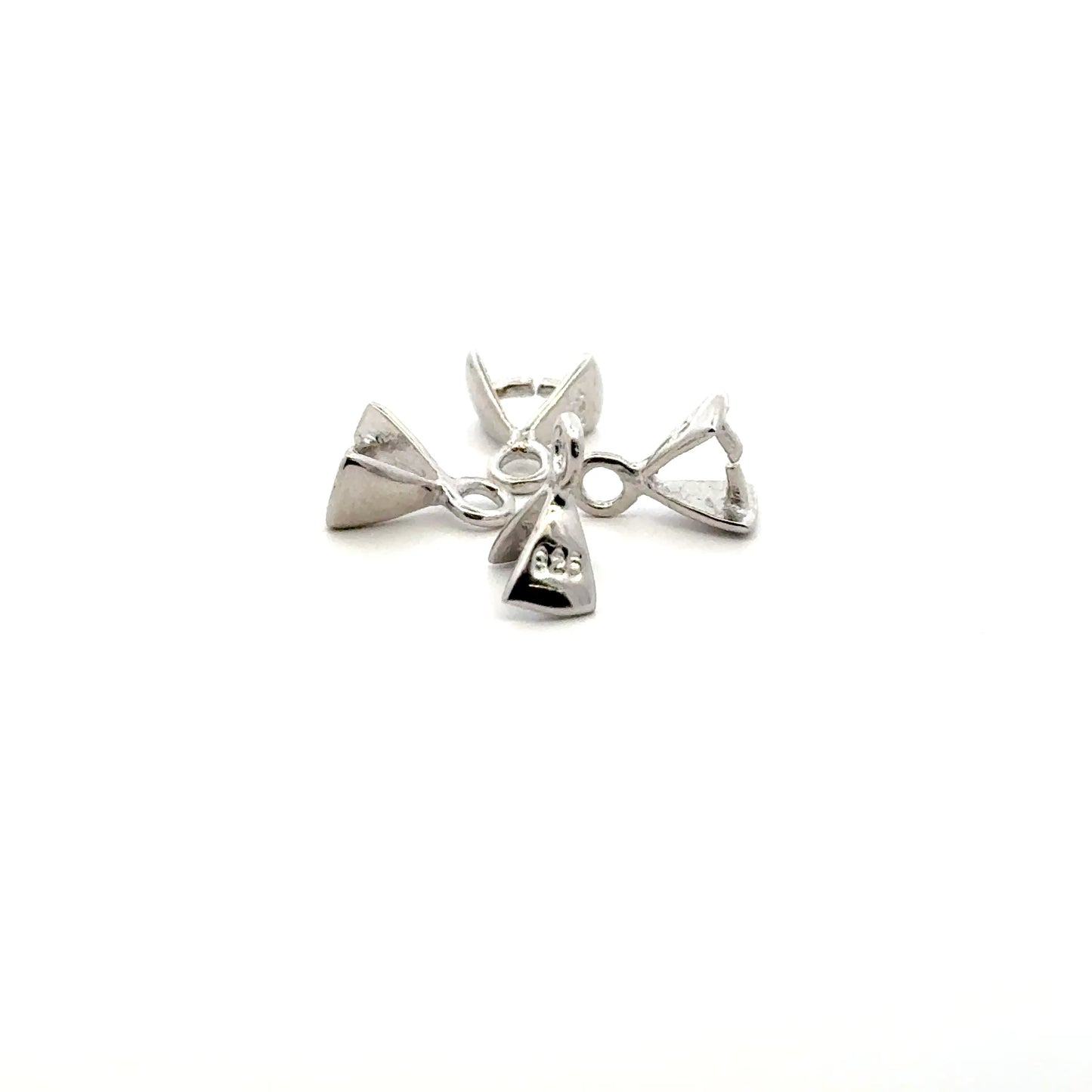 925 Sterling Silver Pack of 6 Triangle Pinch Bail