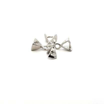 925 Sterling Silver Pack of 6 Triangle Pinch Bail