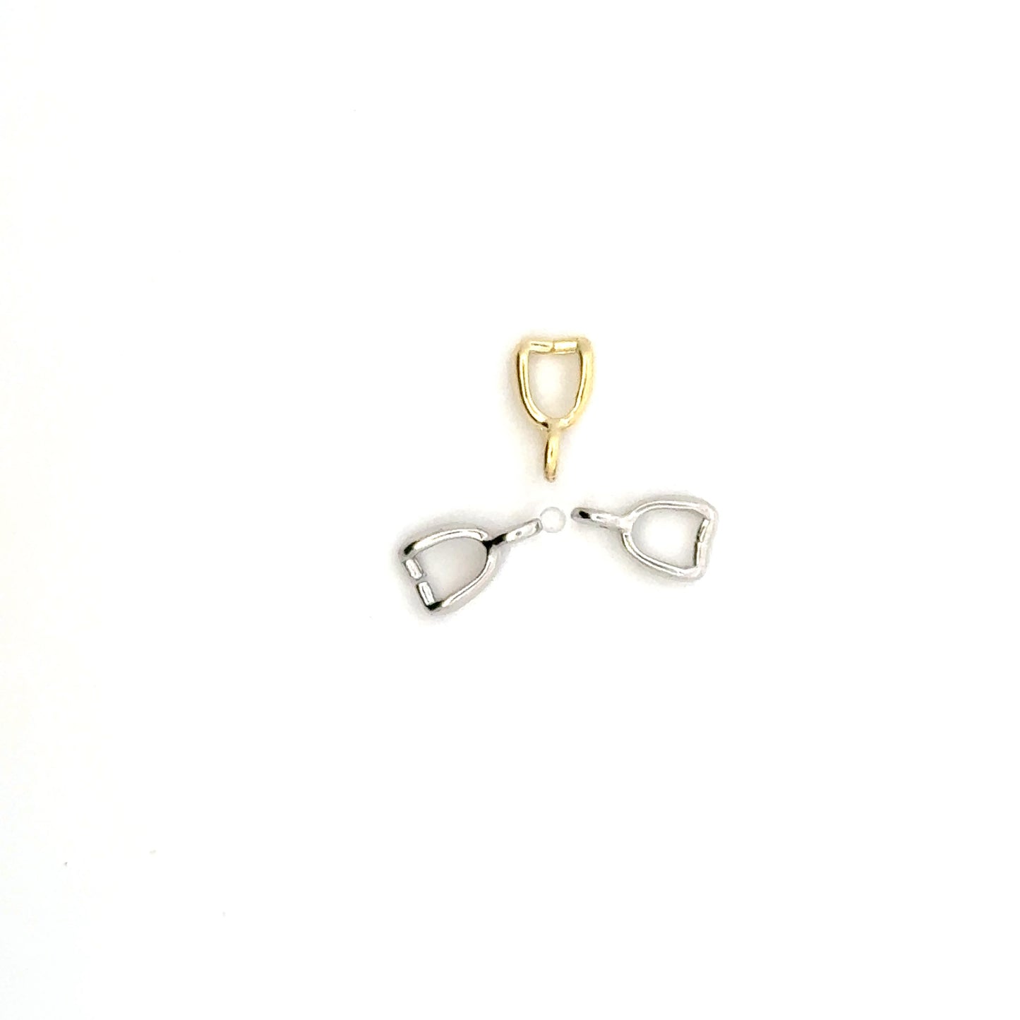 925 Sterling Silver Pack of 10 Non-Articulating Mini Pinch Bail