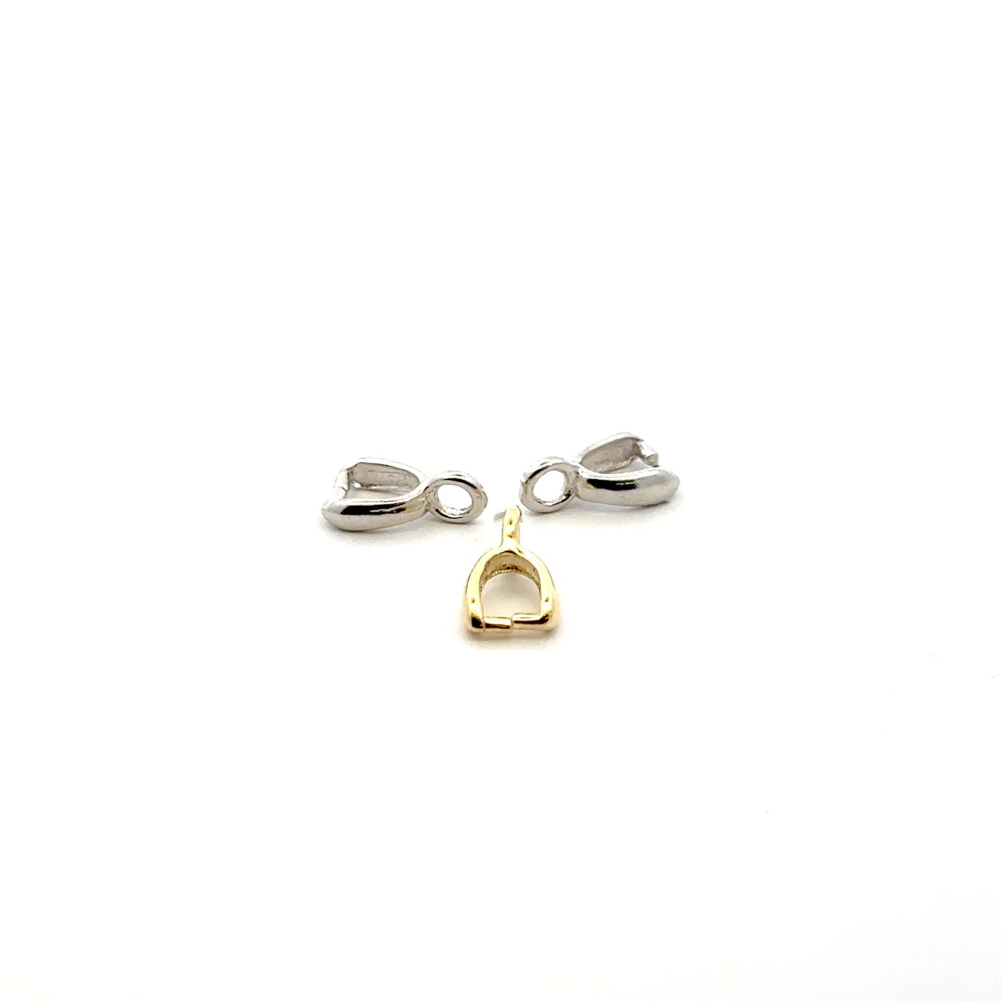 925 Sterling Silver Pack of 10 Non-Articulating Mini Pinch Bail