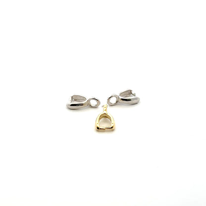 925 Sterling Silver Pack of 10 Non-Articulating Mini Pinch Bail