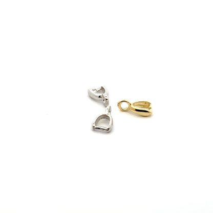 925 Sterling Silver Pack of 10 Non-Articulating Mini Pinch Bail