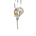 925 Sterling Silver Peg Bail with Faceted Sapphire
