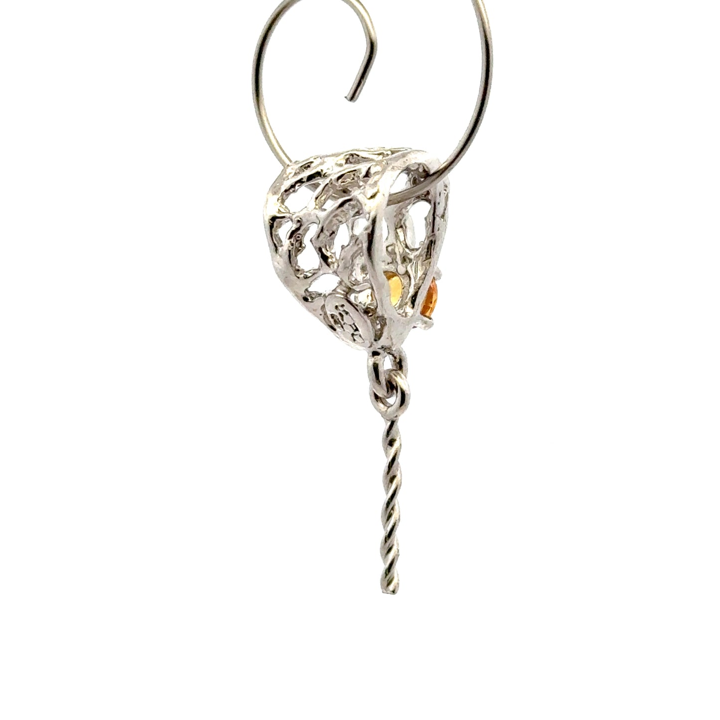 925 Sterling Silver Peg Bail with Faceted Sapphire