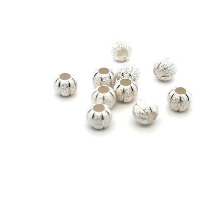 925 Sterling Silver Pak of 10 Pumpkin Beads