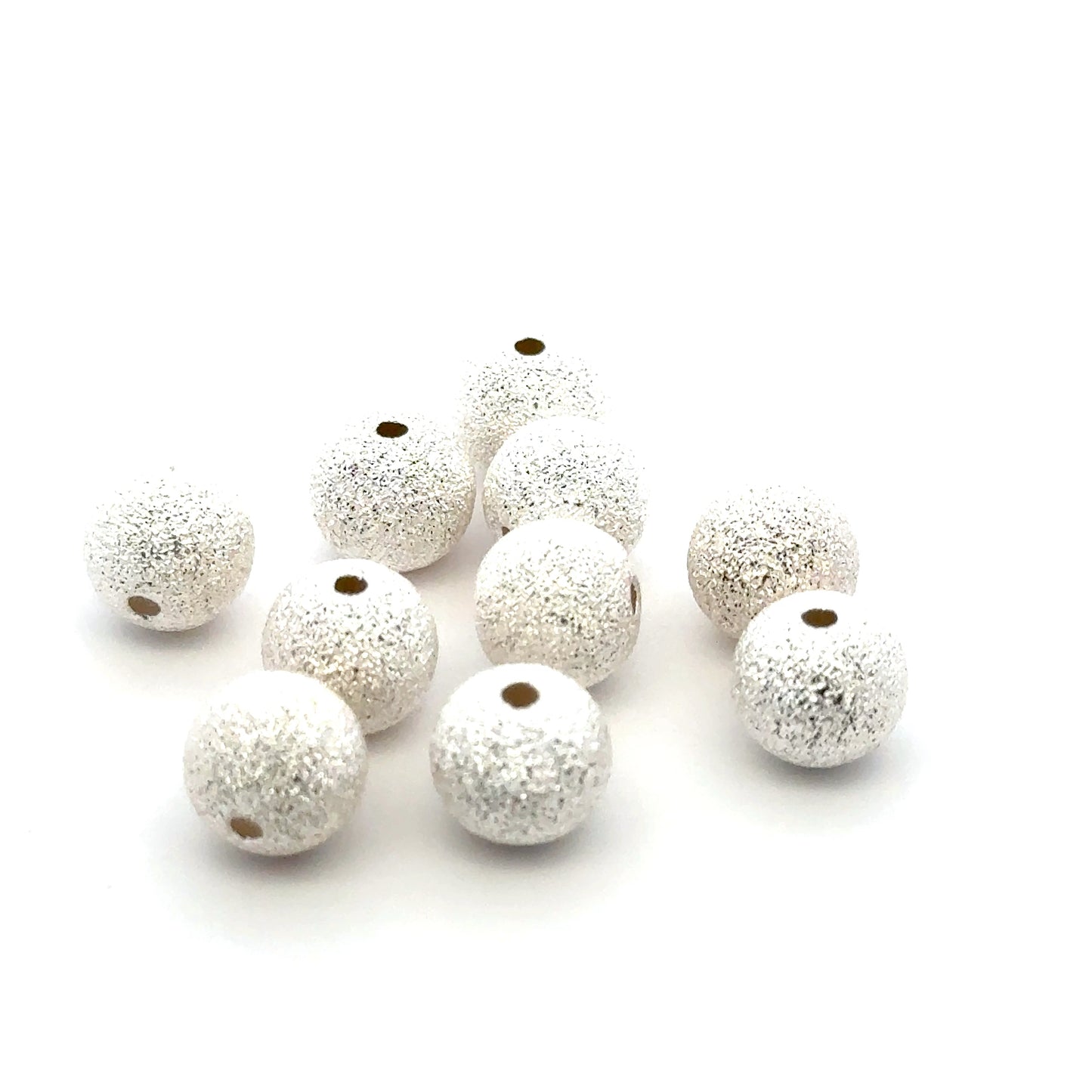 925 Sterling Silver Pack of 10 Lasered Diamond Balls