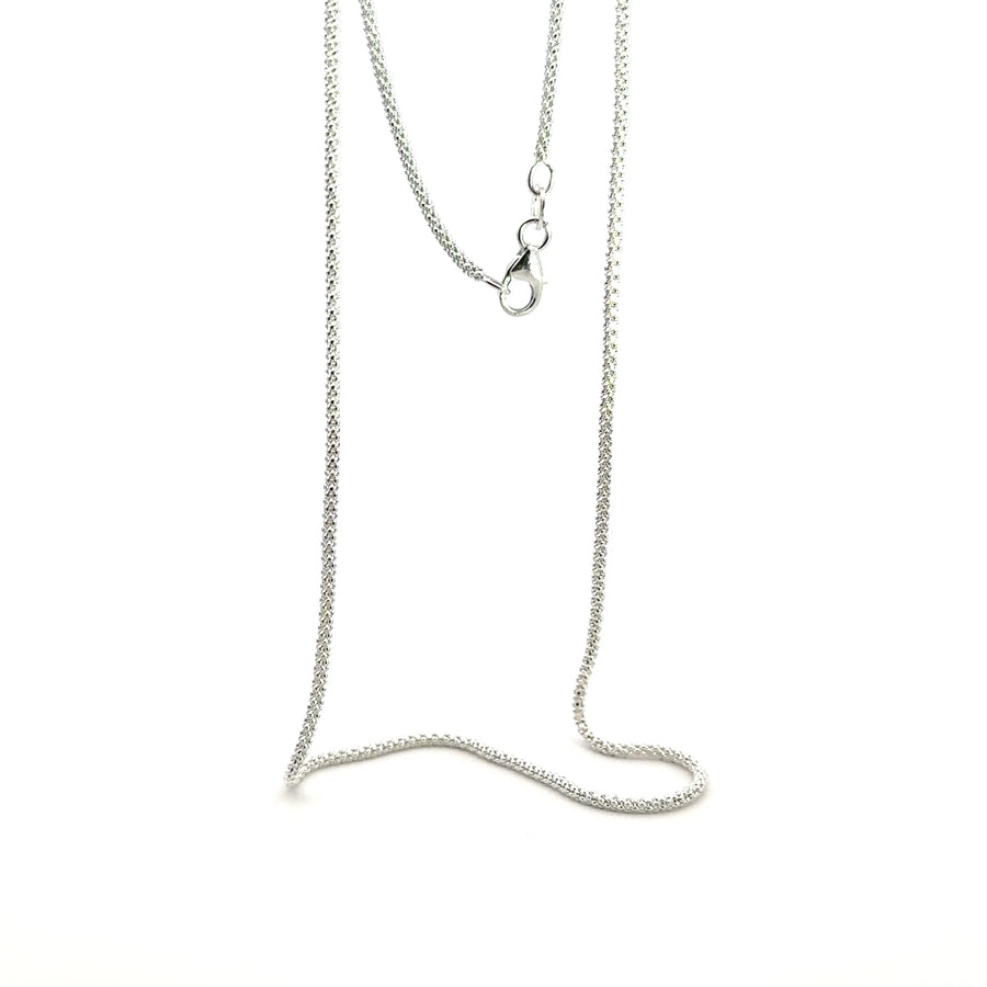 925 Sterling Silver Popcorn Chain
