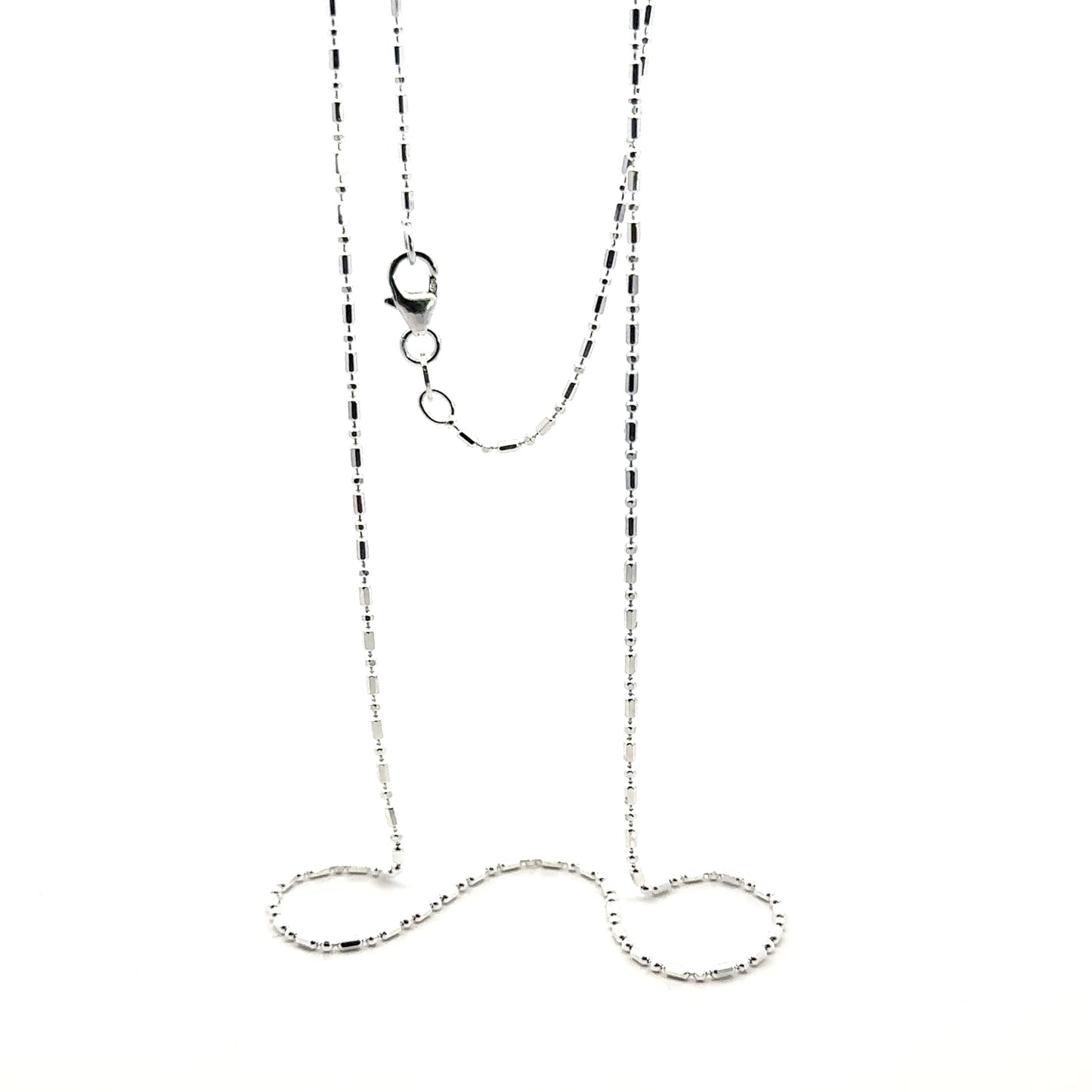 925 Sterling Silver Tube and Bead Chain
