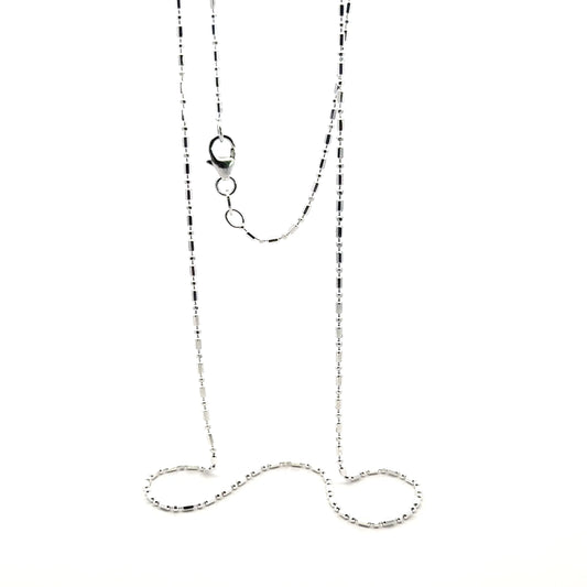 925 Sterling Silver Tube and Bead Chain