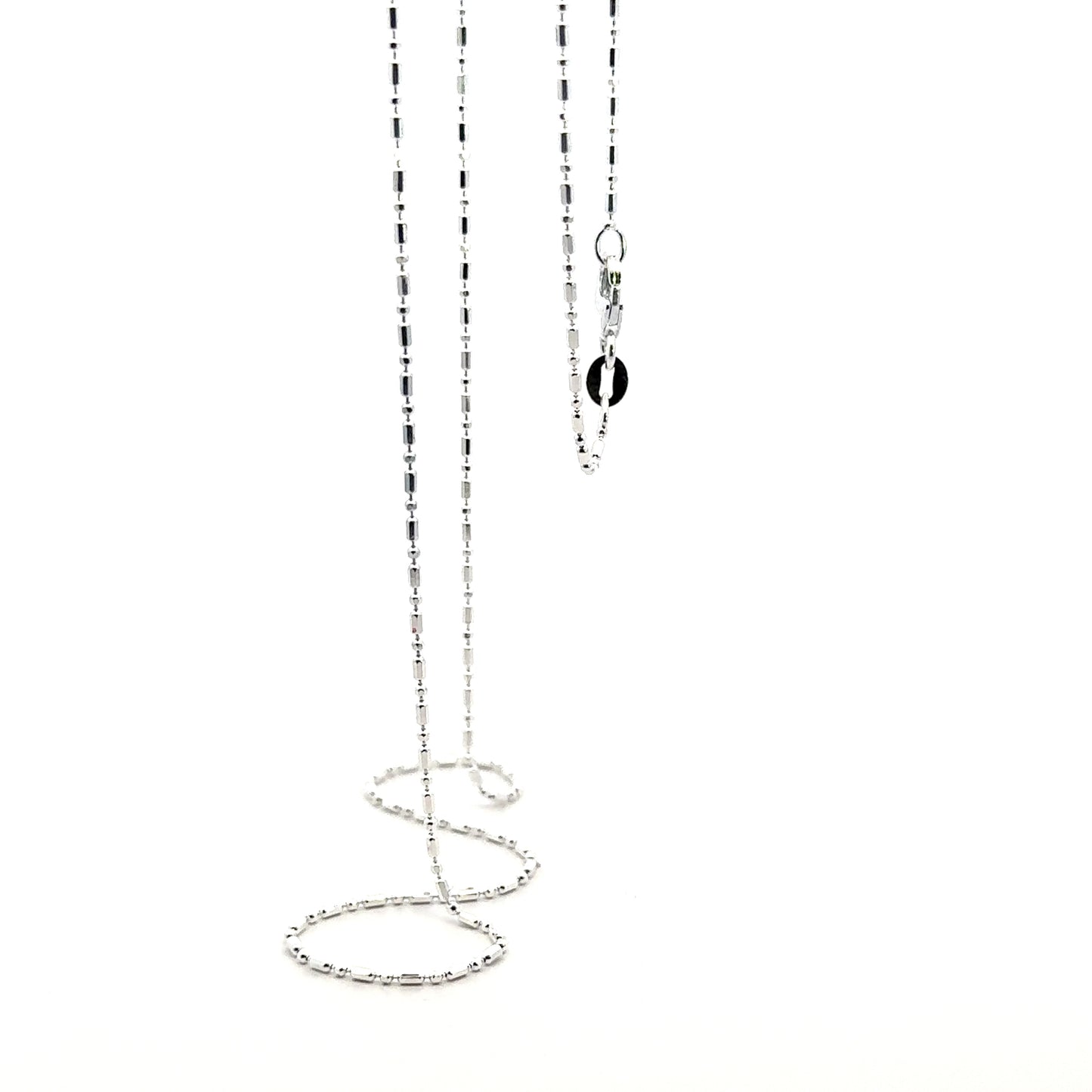 925 Sterling Silver Tube and Bead Chain
