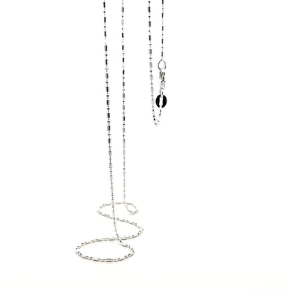 925 Sterling Silver Tube and Bead Chain
