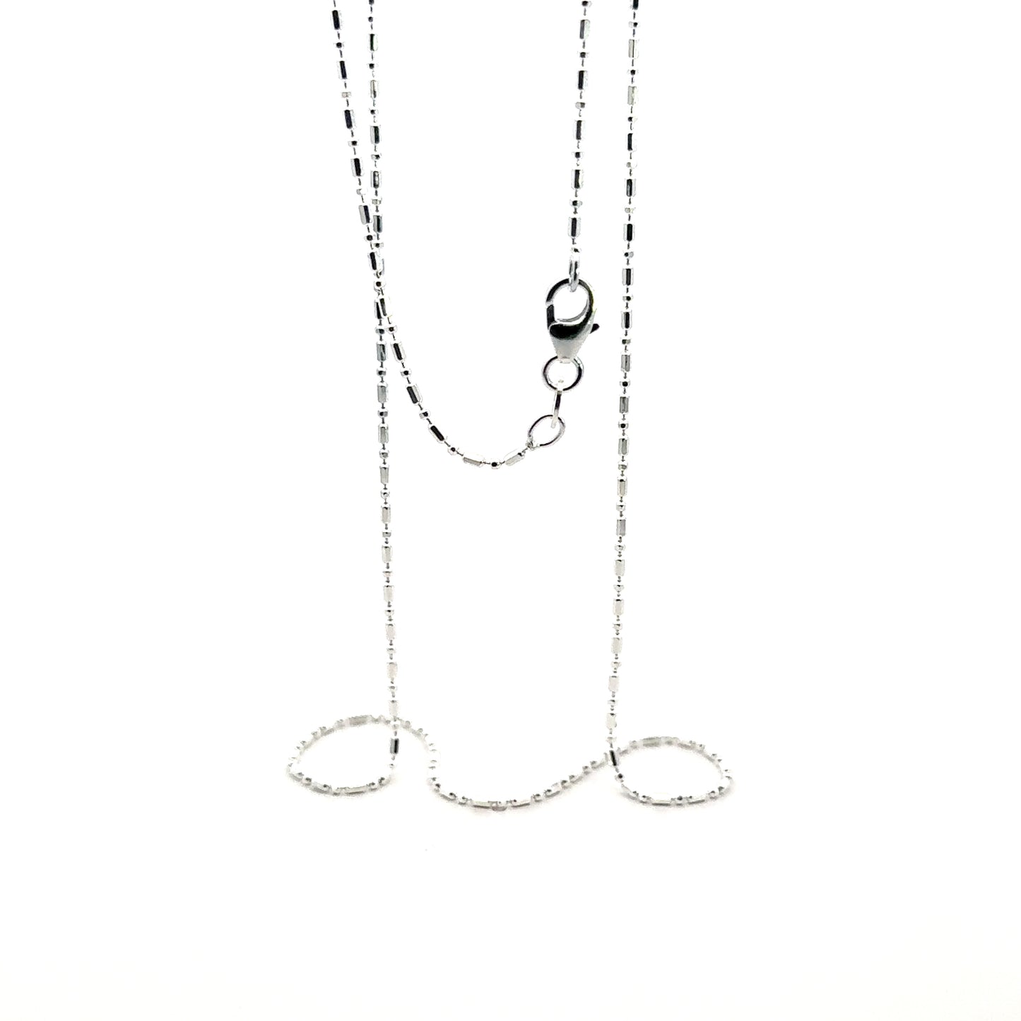 925 Sterling Silver Tube and Bead Chain