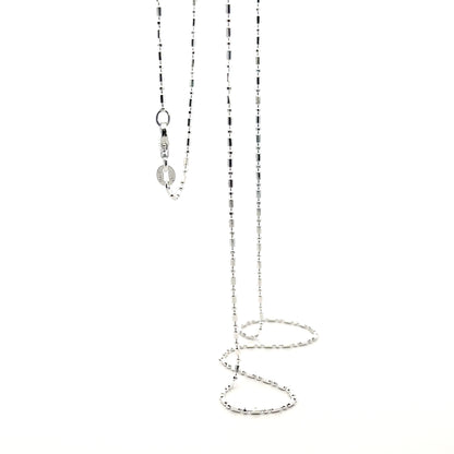 925 Sterling Silver Tube and Bead Chain