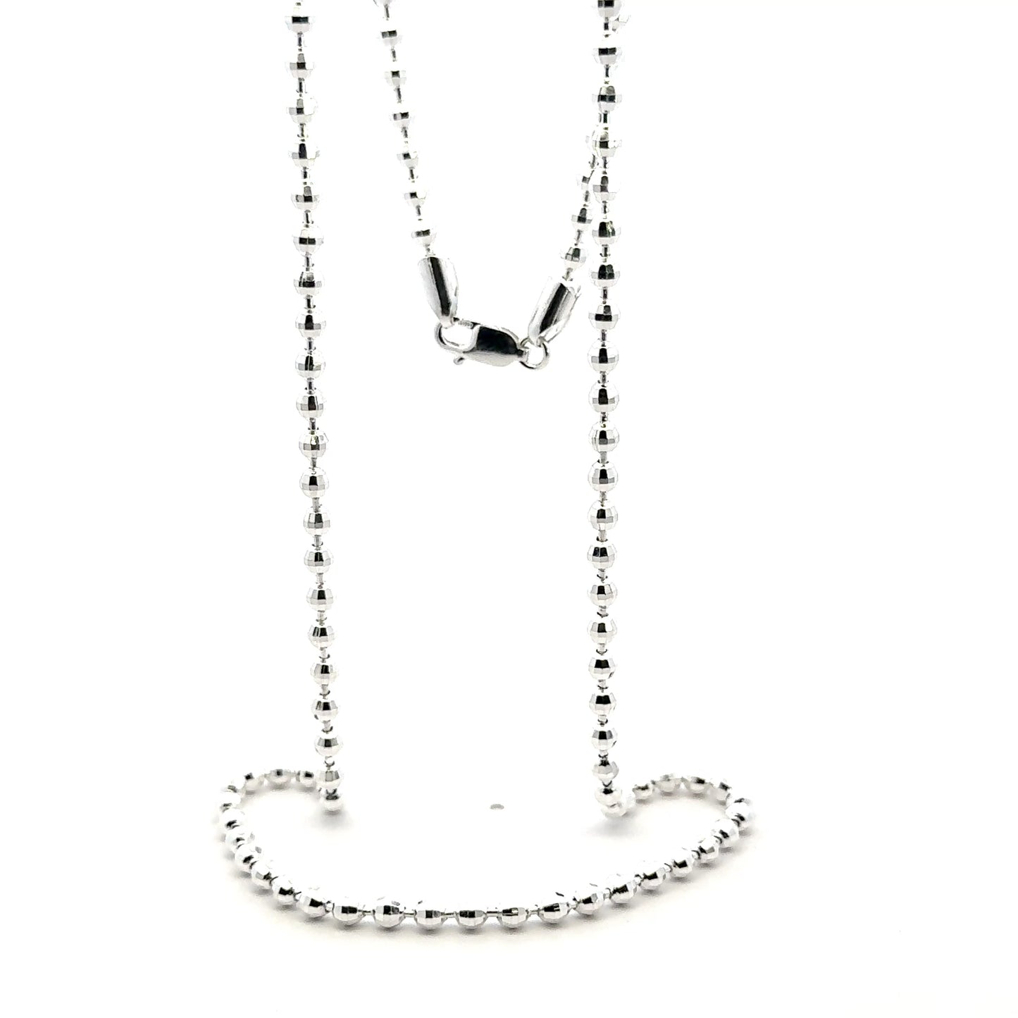 925 Sterling Silver Faceted Disco Ball Chain