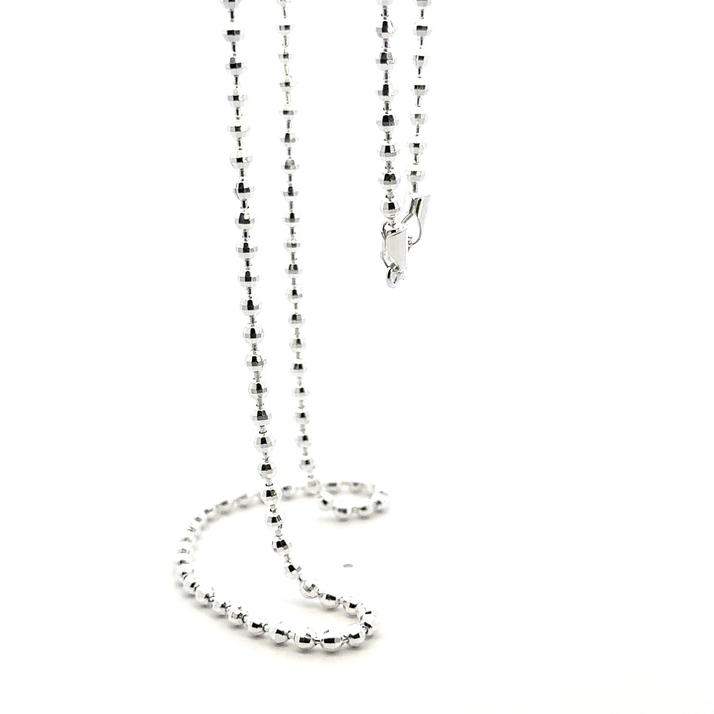 925 Sterling Silver Faceted Disco Ball Chain