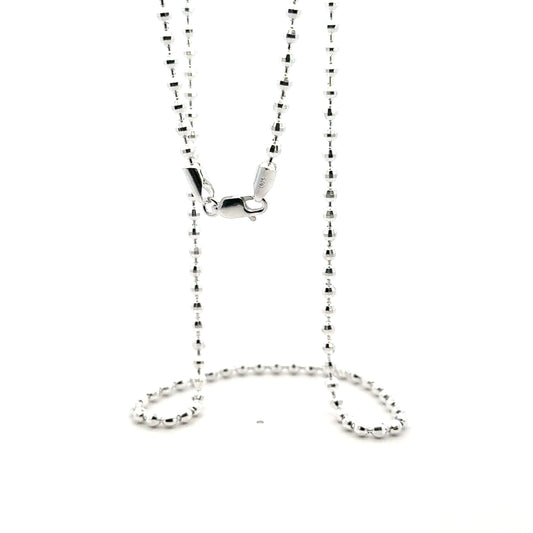 925 Sterling Silver Faceted Disco Ball Chain