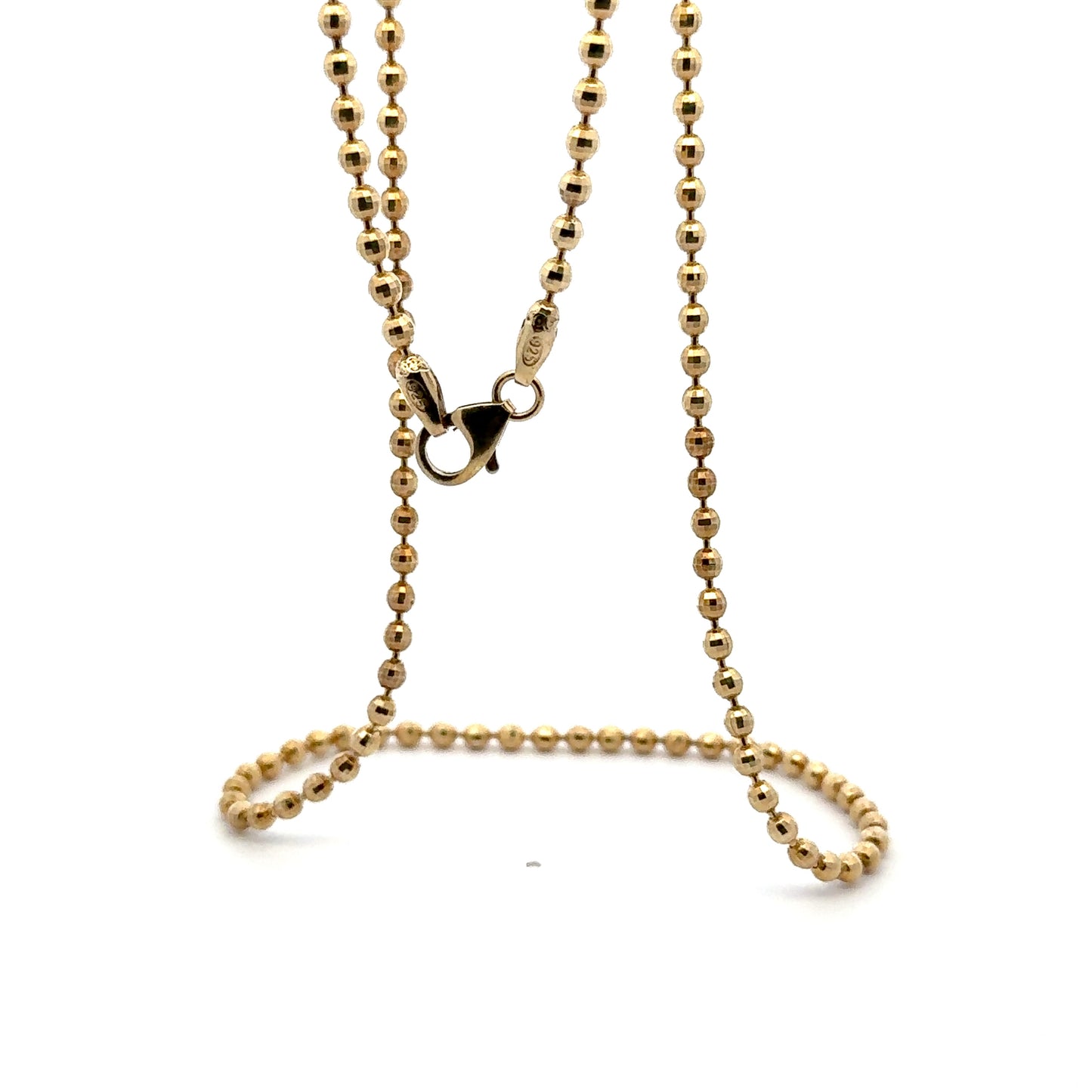 925 Sterling Silver Faceted Disco Ball Chain