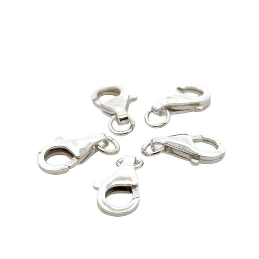 925 Sterling Silver Pack of 5 Pearl Shaped Lobster Clasp