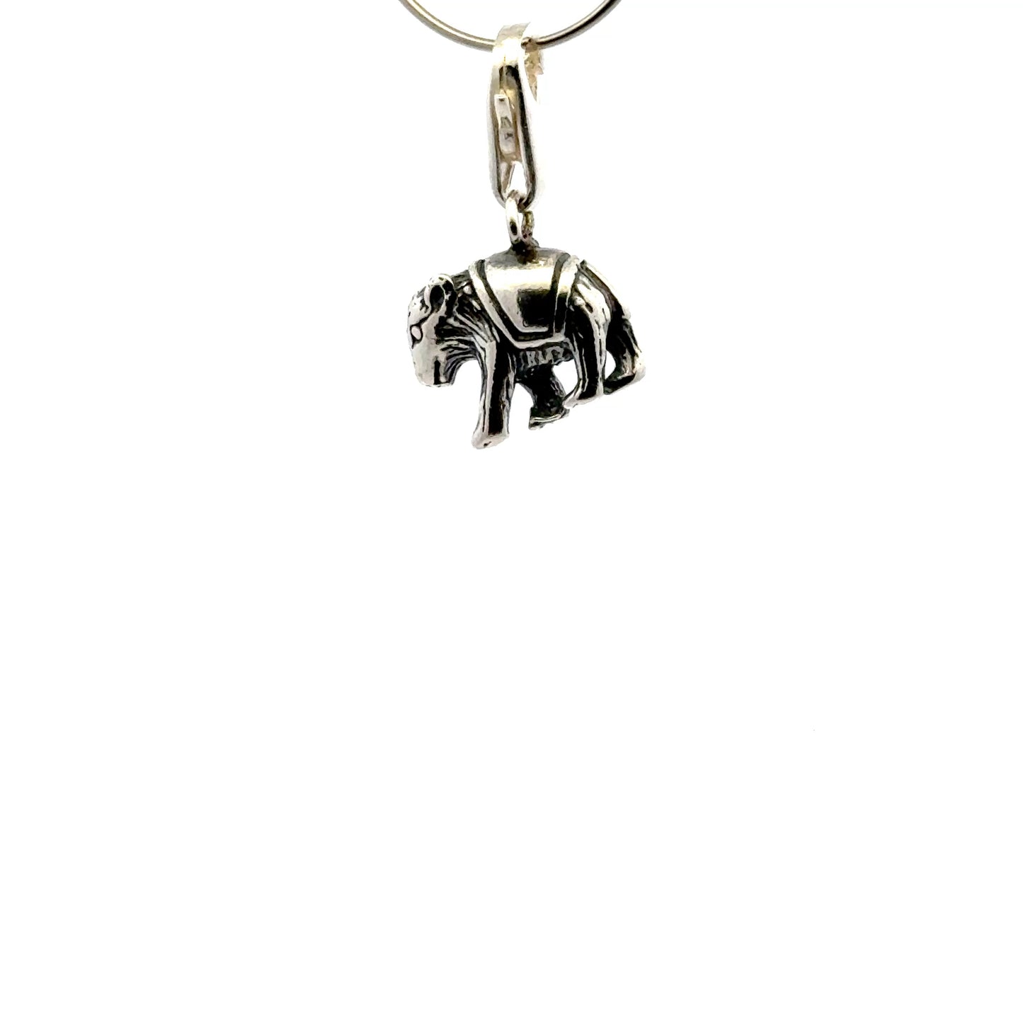 925 Sterling Silver Blanket Bear Charm with Tear-drop Lobster Clasp