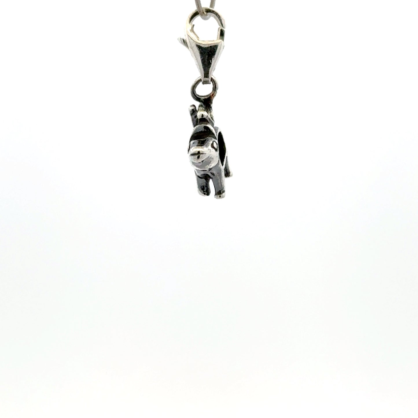 925 Sterling Silver Crowned Pig with Tear-drop -  Lobster Clasp