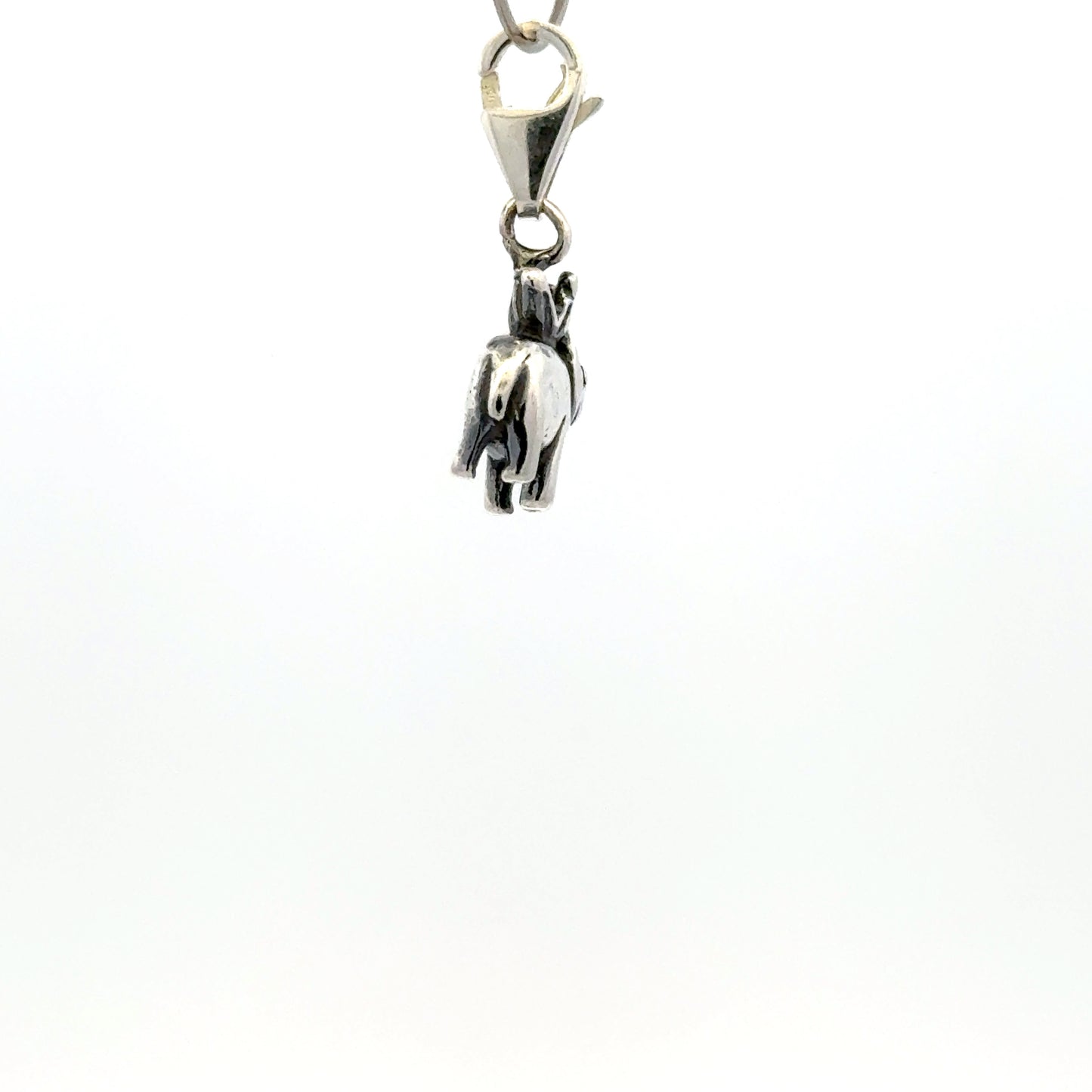 925 Sterling Silver Crowned Pig with Tear-drop -  Lobster Clasp
