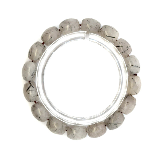 Tourmalinated Quartz Bracelet – Natural Golden Needle Gemstone