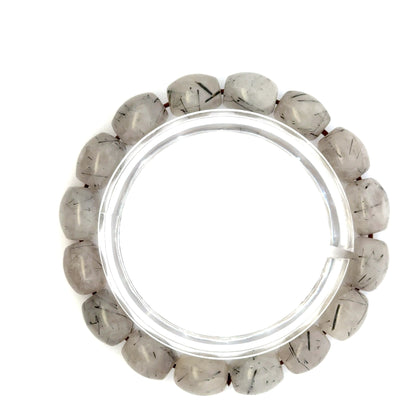 Tourmalinated Quartz Bracelet – Natural Golden Needle Gemstone