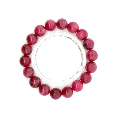 Rare Rhodonite Bracelet – Natural Pink Gemstone Jewelry