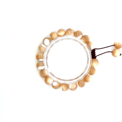 Adjustable Mother of Pearl Bracelet – Natural Iridescent Gemstone