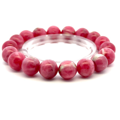 Rare Rhodonite Bracelet – Natural Pink Gemstone Jewelry