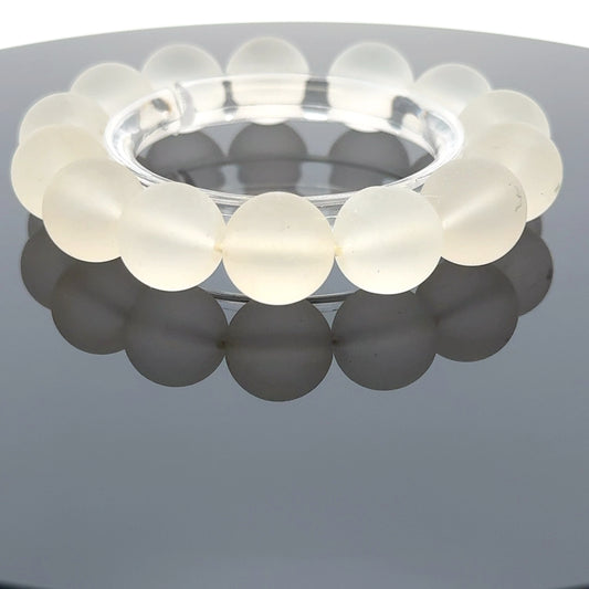 Frosted Quartz Bracelet – Natural Matte Gemstone
