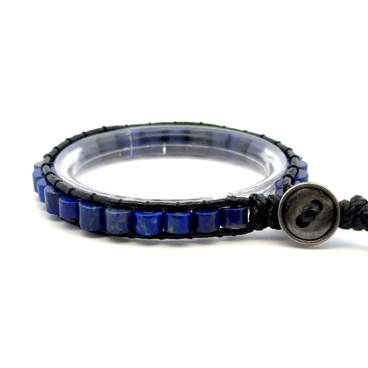 Adjustable Lapis Lazuli Bracelet – Natural Deep Blue Gemstone