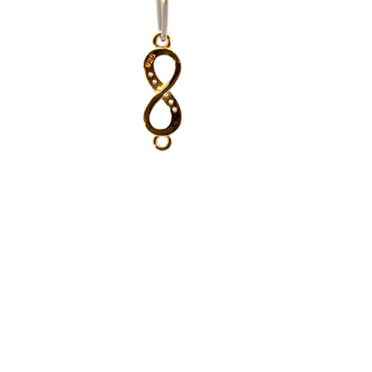 925 Sterling Silver  Figure 8 Connector with Cubic Zirconia