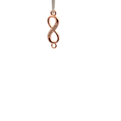 925 Sterling Silver  Figure 8 Connector with Cubic Zirconia