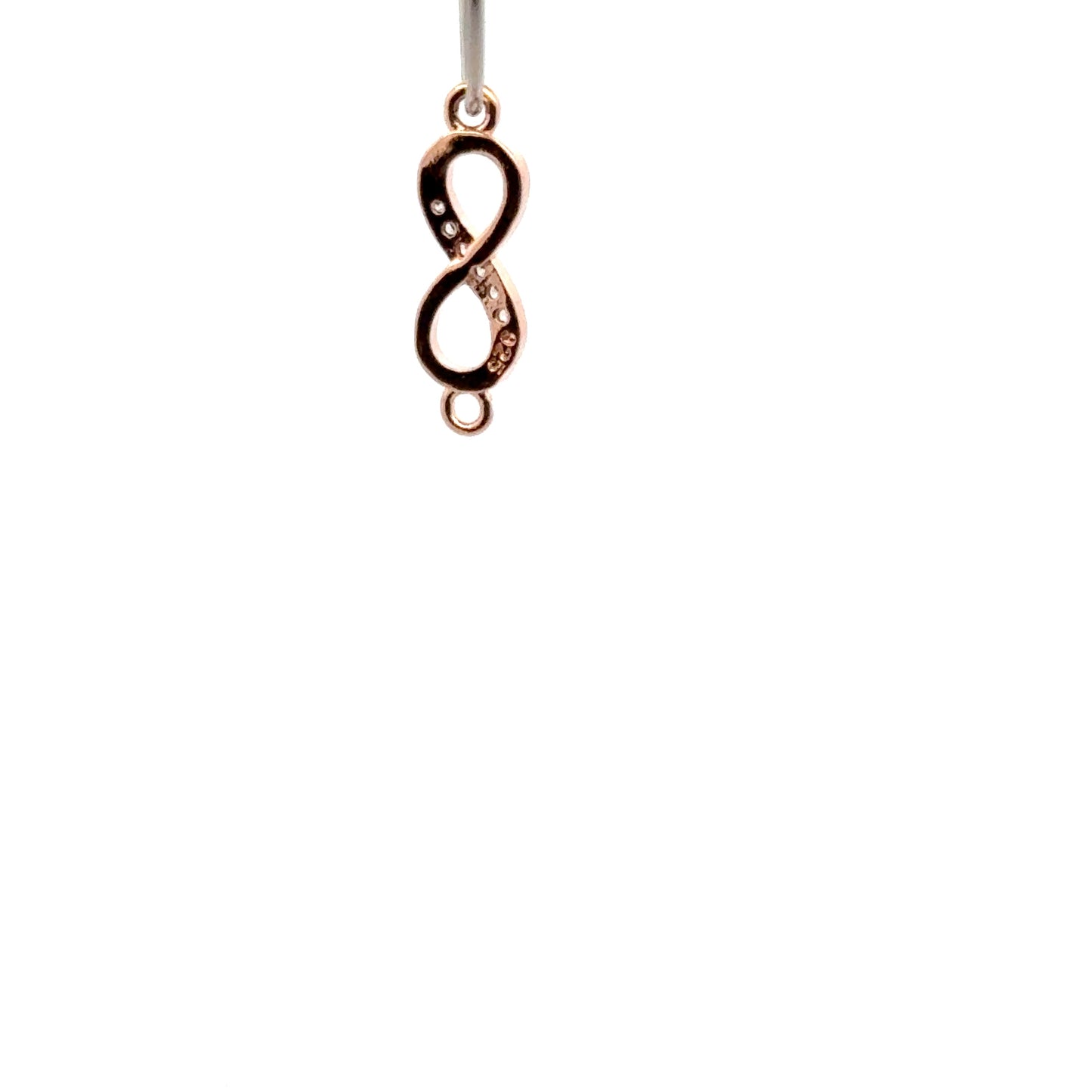 925 Sterling Silver  Figure 8 Connector with Cubic Zirconia