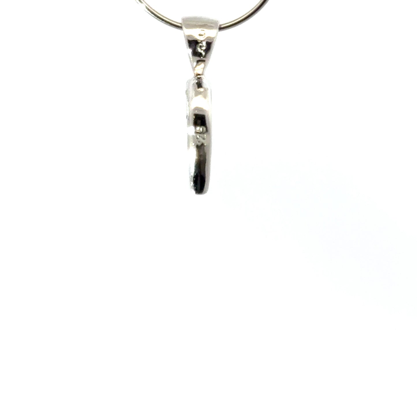 Handmade 925 Sterling Silver 1 Row Rectangular Bail with Sapphire