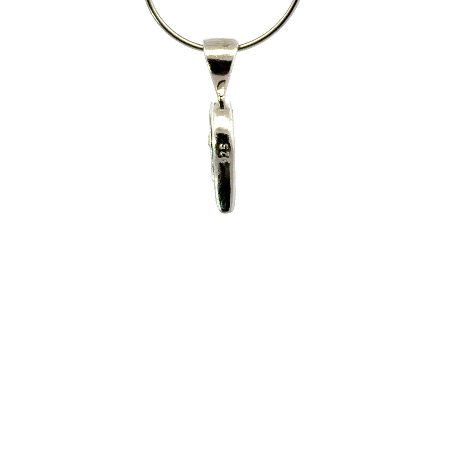 Handmade 925 Sterling Silver 1 Row Rectangular Bail with Sapphire