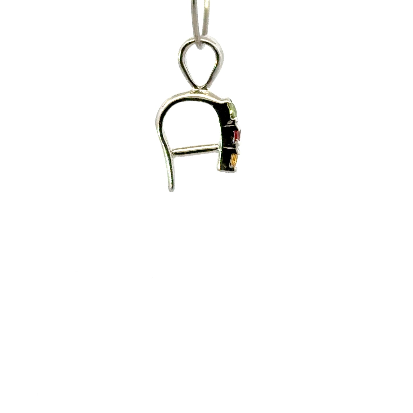 Handmade 925 Sterling Silver 1 Row Rectangular Bail with Sapphire