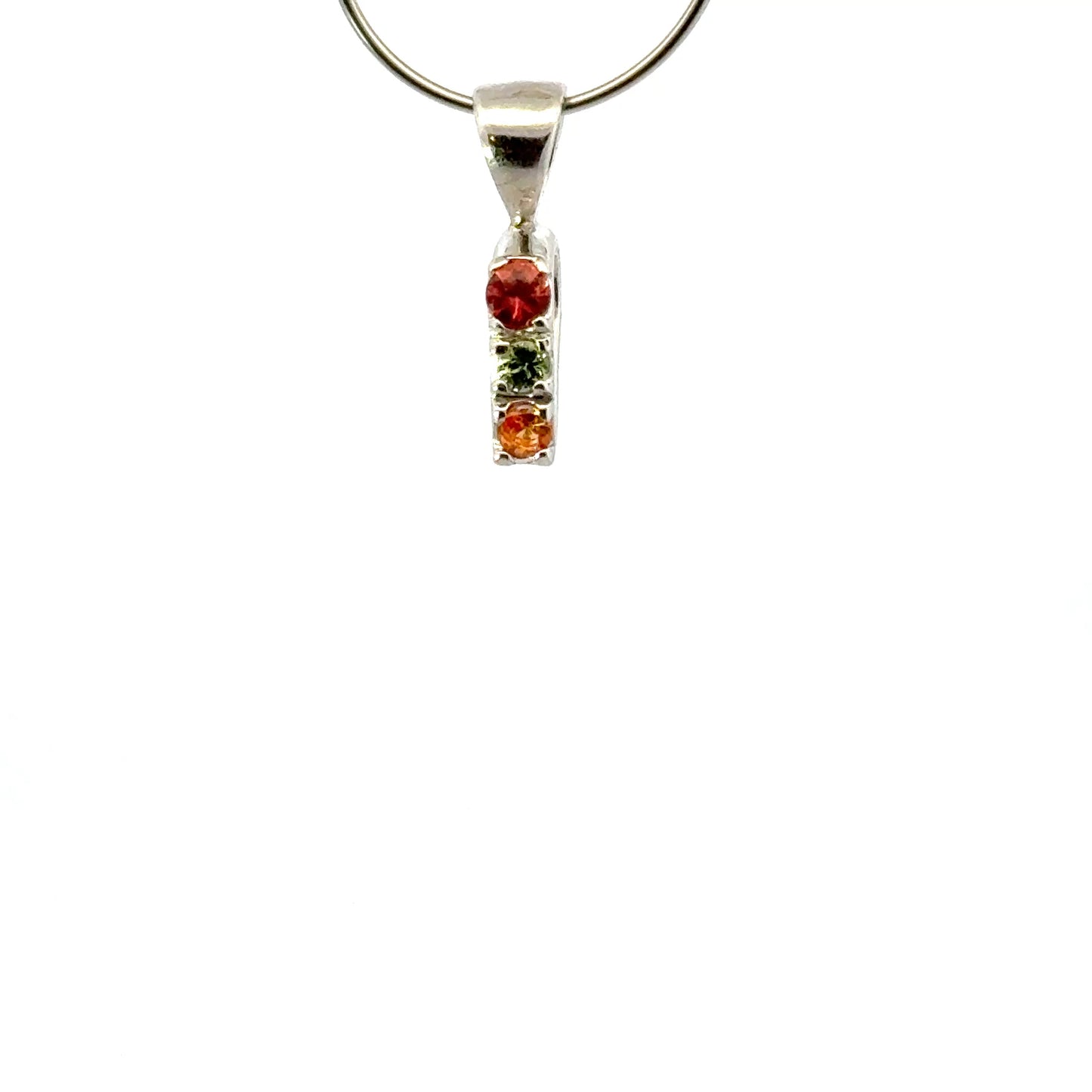 Handmade 925 Sterling Silver 1 Row Rectangular Bail with Sapphire